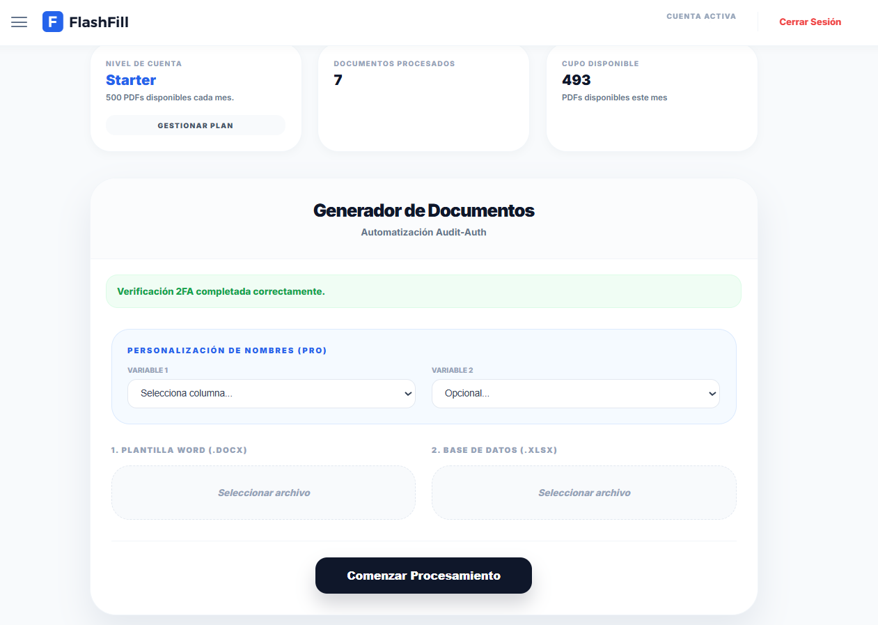 Ejemplo de Excel con datos de participantes para generar DC-3