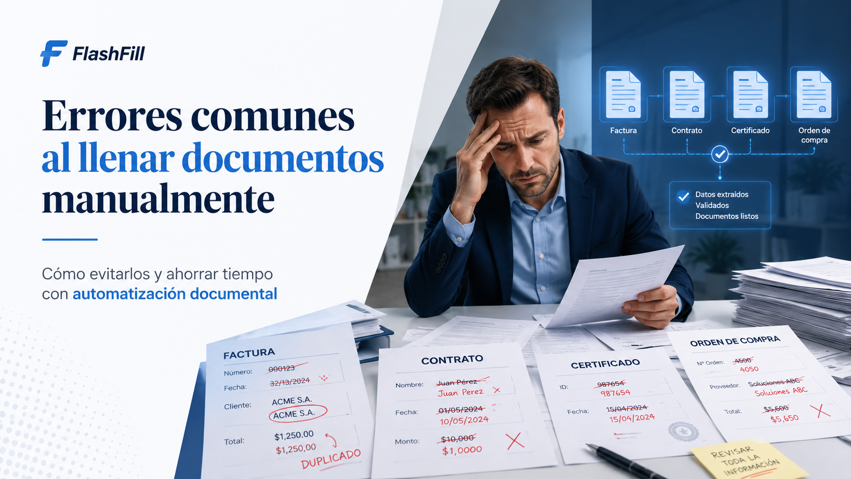 Errores comunes al llenar documentos manualmente