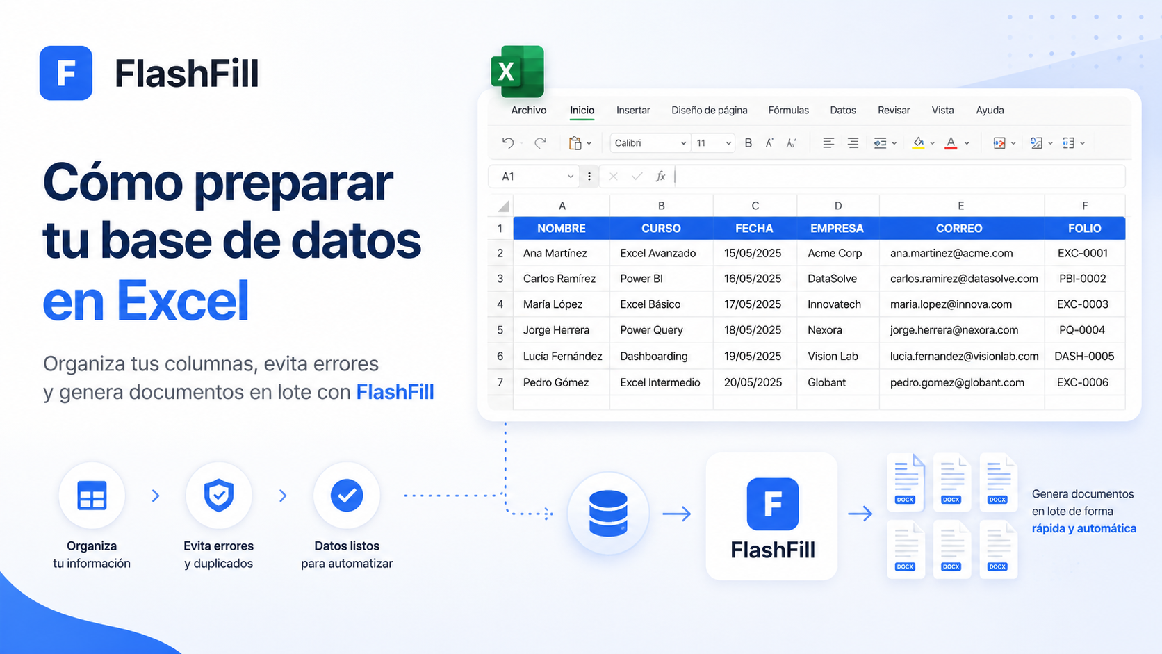 Cómo preparar Excel para documentos en lote